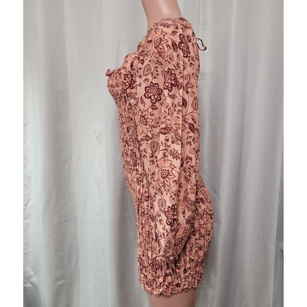 Free People Smock It To Me Mini Dress Women's Size XS Pullover Apricot Combo NWT - Picture 6 of 11